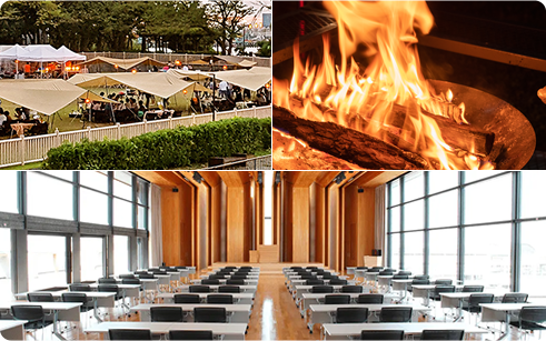 会議室とBBQ会場